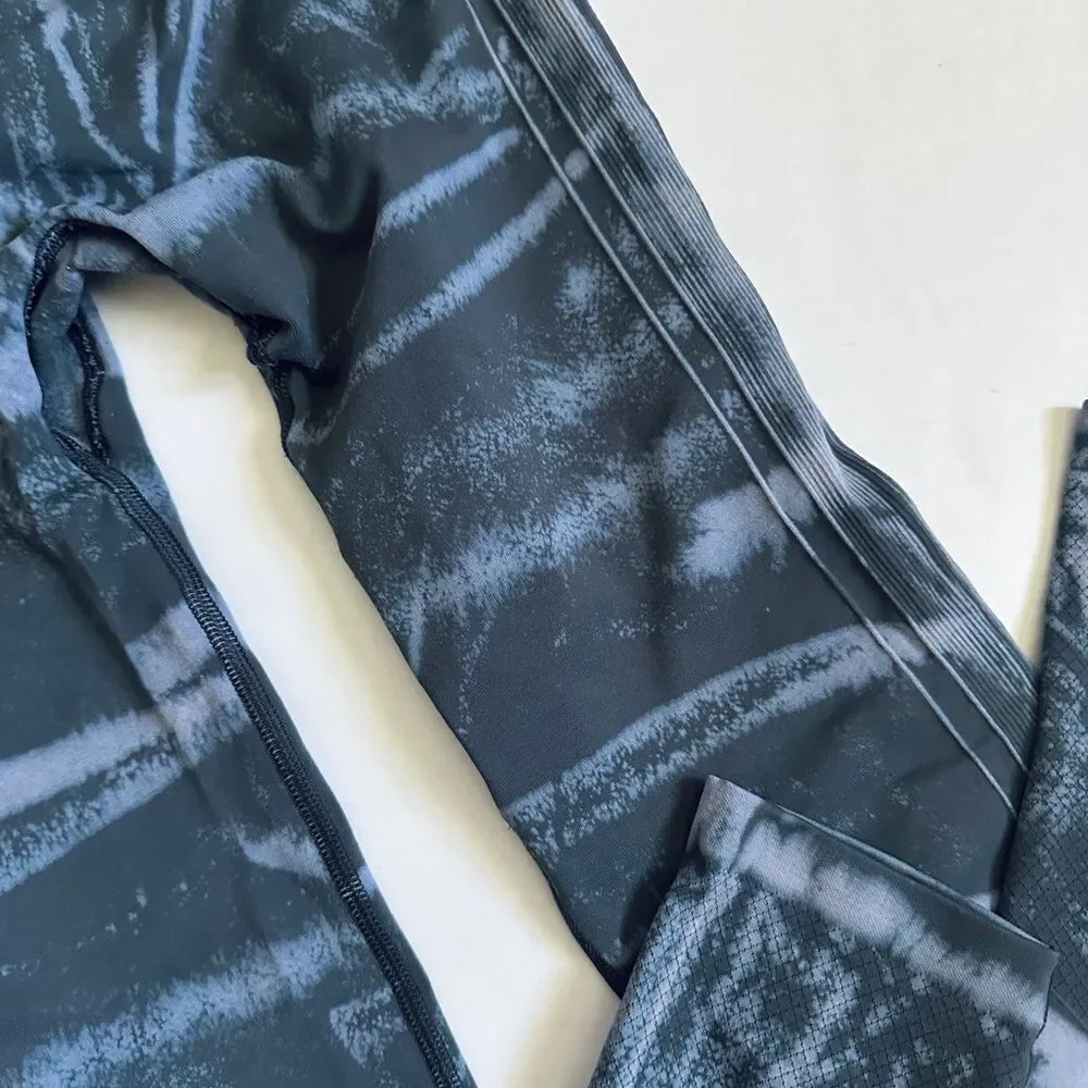 Lululemon Ebb to Street Stone Wash Graphite Full Length Seamless Leggings